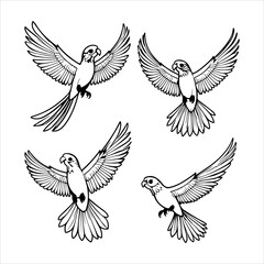 A Dynamic Freedom Flying Bird Illustration Vector Graphic, Showcasing Nature and Travel in a Flat Design Minimalist Style for Digital Aviation Graphics.
