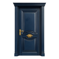 Luxurious Dark Blue Interior Door with Gold Hardware for Elegant Home Decor
