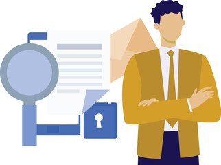 The boy is thinking about file protection