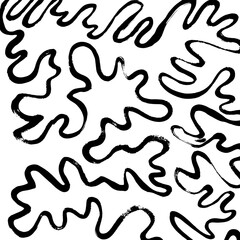 Abstract ink brush stroke background. Modern artistic texture created with expressive black brush strokes on white background. Minimalist vector illustration perfect for posters, branding, packaging