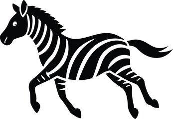 Obraz premium Stylized running zebra icon with a clean white background