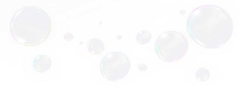soft watercolor soap bubble PNG overlay with gentle iridescence on a transparent background. Light foam reflections and rainbow tones add a fresh, playful, and summery charm to any design.