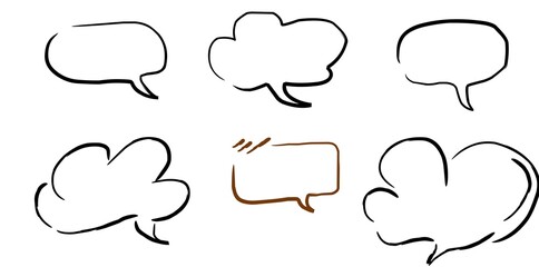 hand drawn speech bubbles set for design