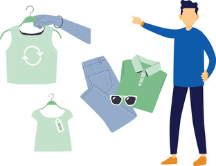 The boy is doing laundry promotion