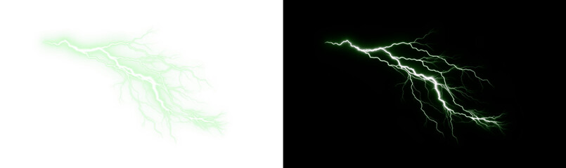 Png Green Lightning PNG Overlay with Transparent Background