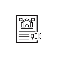 Regulatory reporting icon symbolizing official disclosure and documentation, representing modern corporate governance, specialized compliance filing, and public accountability systems.