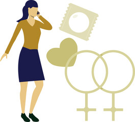 The girl is busing in phone call.