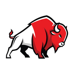 vector illustration of a bison
