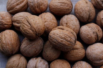 beautiful ripe walnuts close-up

