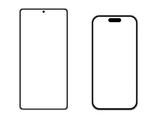 Smartphone mockup displayed on a white background, suitable for showcasing mobile app interfaces, website designs, or digital product presentations.