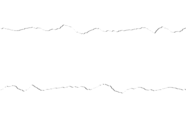 Abstract textured black torn paper strip with rough jagged edges on a clean white background creating a dramatic contrast and visual divide