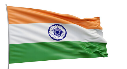 The vibrant flag of India is a patriotic symbol of the nation waving in the wind