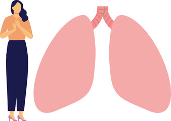 Female is happy with healthy lungs.