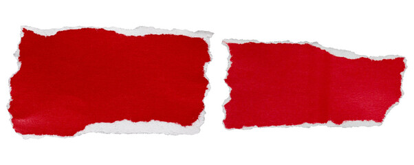 red torn or ripped paper isolated on transparent png background,realistic red torn paper with white edges,Torn Paper christmas frame effect mockup