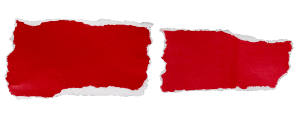 red torn or ripped paper isolated on transparent png background,realistic red torn paper with white edges,Torn Paper christmas frame effect mockup