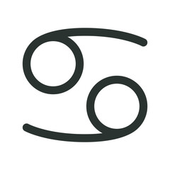 Cancer zodiac sign. Cancer vector astrological symbol with editable stroke