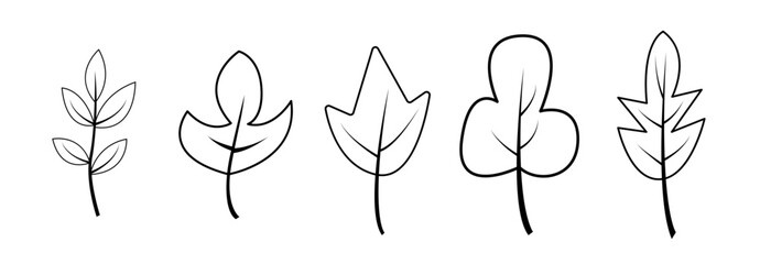 Black and white hand-drawn illustrations of trees