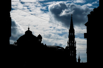 Naklejka premium silhouette of the old town hall