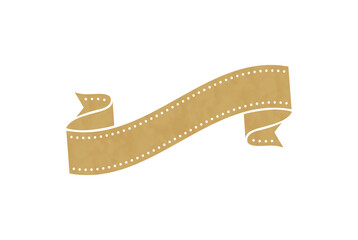 Gold ribbon banner illustration with elegant curved design