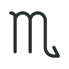 Scorpio zodiac sign. Scorpio vector astrological symbol with editable stroke