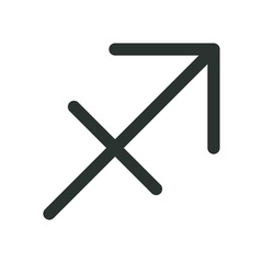 Sagittarius zodiac sign. Sagittarius vector astrological symbol with editable stroke