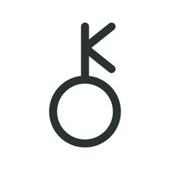 Chiron astrology symbol. Chiron asteroid vector sign with editable stroke