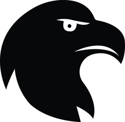 Eagle Head Silhouette — Bold Bird Logo Design, Powerful Animal Symbol Vector Illustration