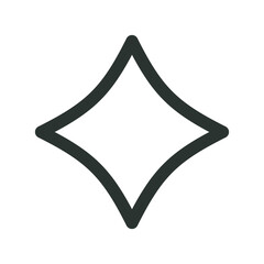 Four corner star outline symbol. 4 corners star astrological symbol with editable stroke