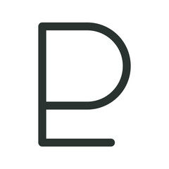 Pluto astrological sign. Pluto planet vector sign with editable stroke