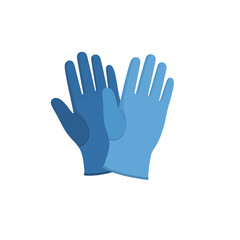 Obraz premium Blue Protective Gloves Icon, Hygiene and Safety Concept