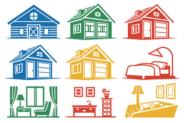 set of House and Home Silhouette 