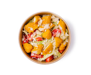 Fresh salad bowl with crispy toppings and vibrant vegetables