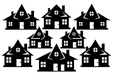 set of House and Home Silhouette 