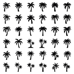 Fototapeta premium Collection of palm tree icons