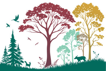 Forest Scene Silhouette Bundle 