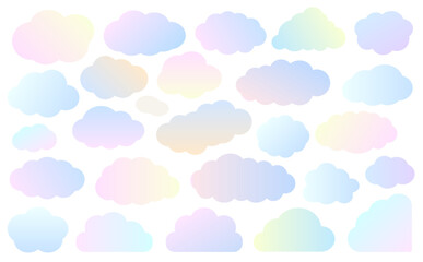 ふわふわなグラデーションカラーのゆめかわいい雲型フレームセット