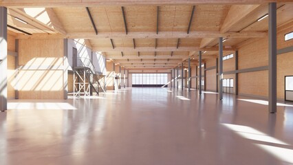 Fototapeta premium Industrial Warehouse Interior_zetocg