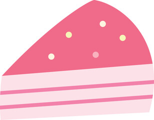 a flat icon drawing of a strawberry slice cake