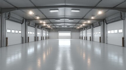 Spacious and Bright Industrial Warehouse with Open Floor Design