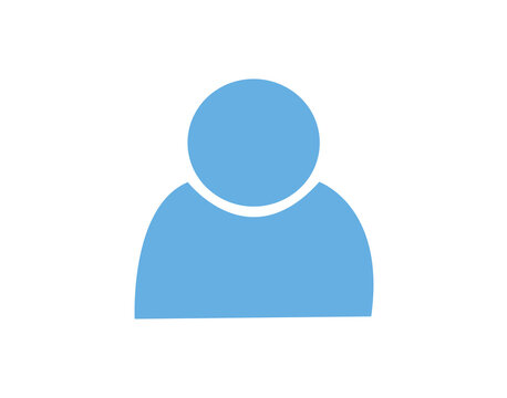 blue user account profile avatar icon on transparent background
