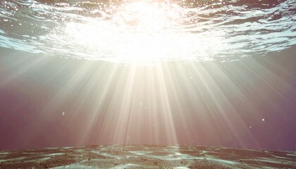 海 水中 光 光芒 水面 波紋 海底 砂 太陽 輝き 気泡 幻想的 神秘的 透明感 静寂 広大 潜水 ダイビング 生命 穏やか
