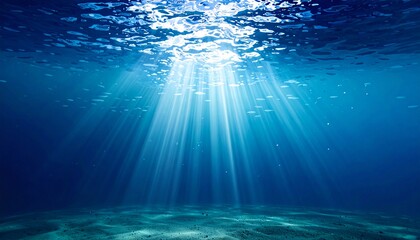 
海 水中 光 光芒 水面 波紋 海底 砂 青 ブルー アクア 深海 神秘的 幻想的 透明感 静寂 広大 潜水 ダイビング 生命