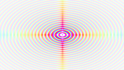 Circular rainbow RGB spectrum lines effect overlay with transparent background, modern trendy effect 