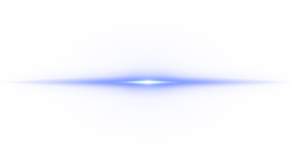 Blue glowing lens flare line overlay with transparent background 
