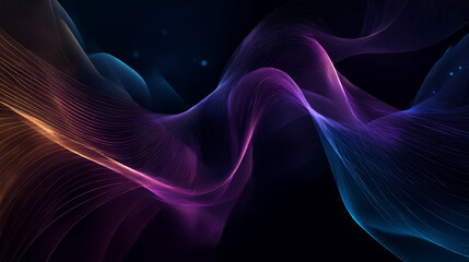 Fototapeta premium Beautiful luxury 3D modern abstract neon background consisting of waves with slight digital effect. 3d illustration, 3d rendering modern business background wallpaper, wavy lines background