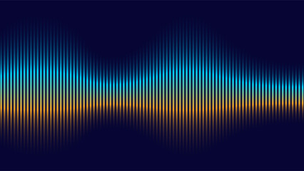 Colorful vertical lines forming a glowing wave pattern resembling radio frequency on a dark background