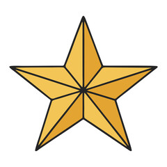 vector gold star isolated on white