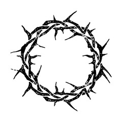 Crown of Thorns Symbol: A stark image of a crown of thorns, a powerful symbol of suffering, sacrifice, and spiritual reflection.