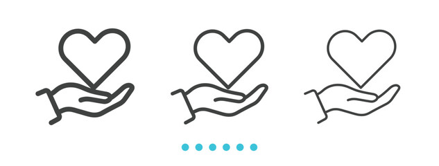 Love response icon. Thin line icon vector