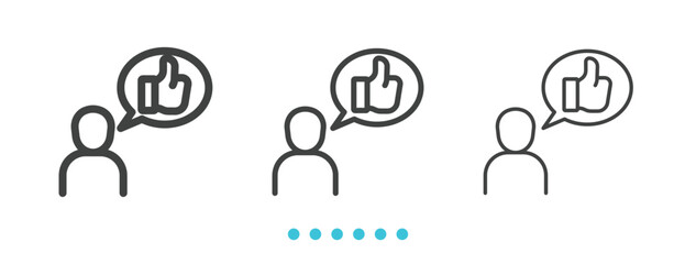 Positive feedback icon. Thin line icon vector
